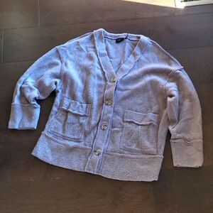 Urban Outfitters Fuzzy Oversized Button  Pocket Gray Cardigan